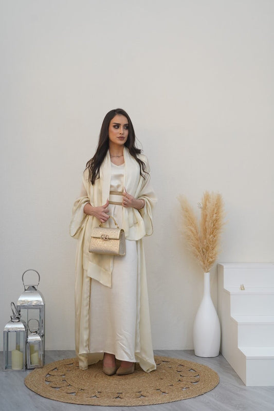 White Golden Abaya
