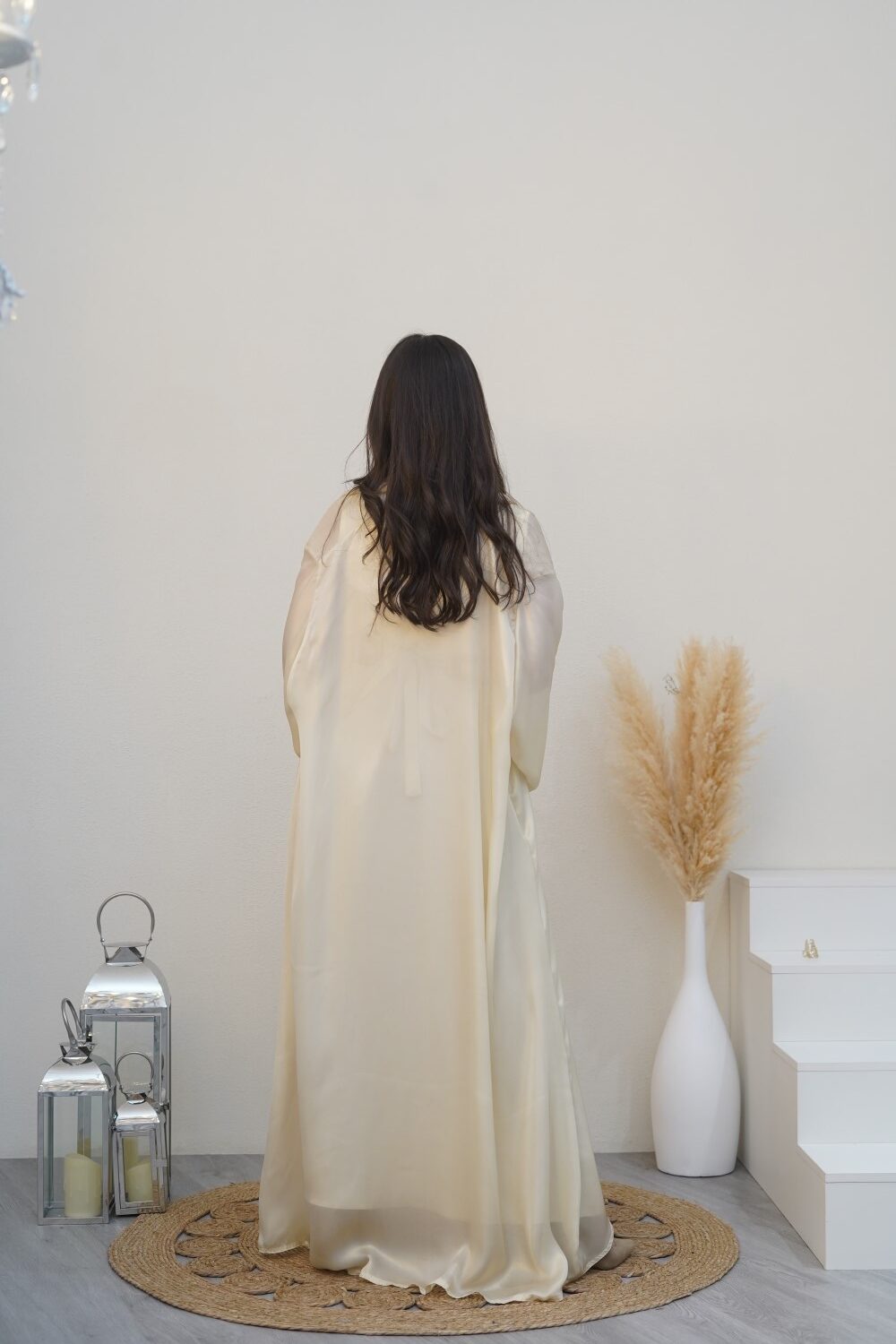 White Golden Abaya